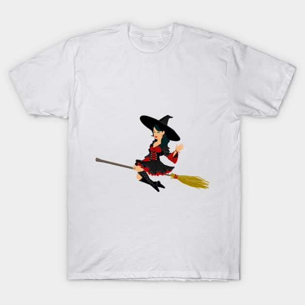 Halloween Witch T-Shirt by GoshaDron